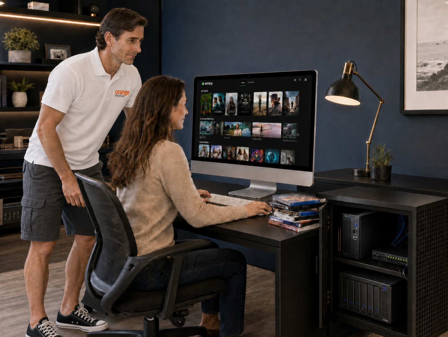 Private Emby media server system configured by Orange Structural