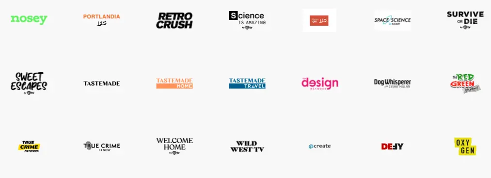 Additional Tablo entertainment streaming channels