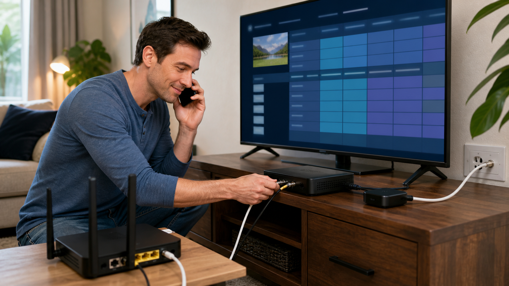 Customer receiving remote guidance while working on their own equipment