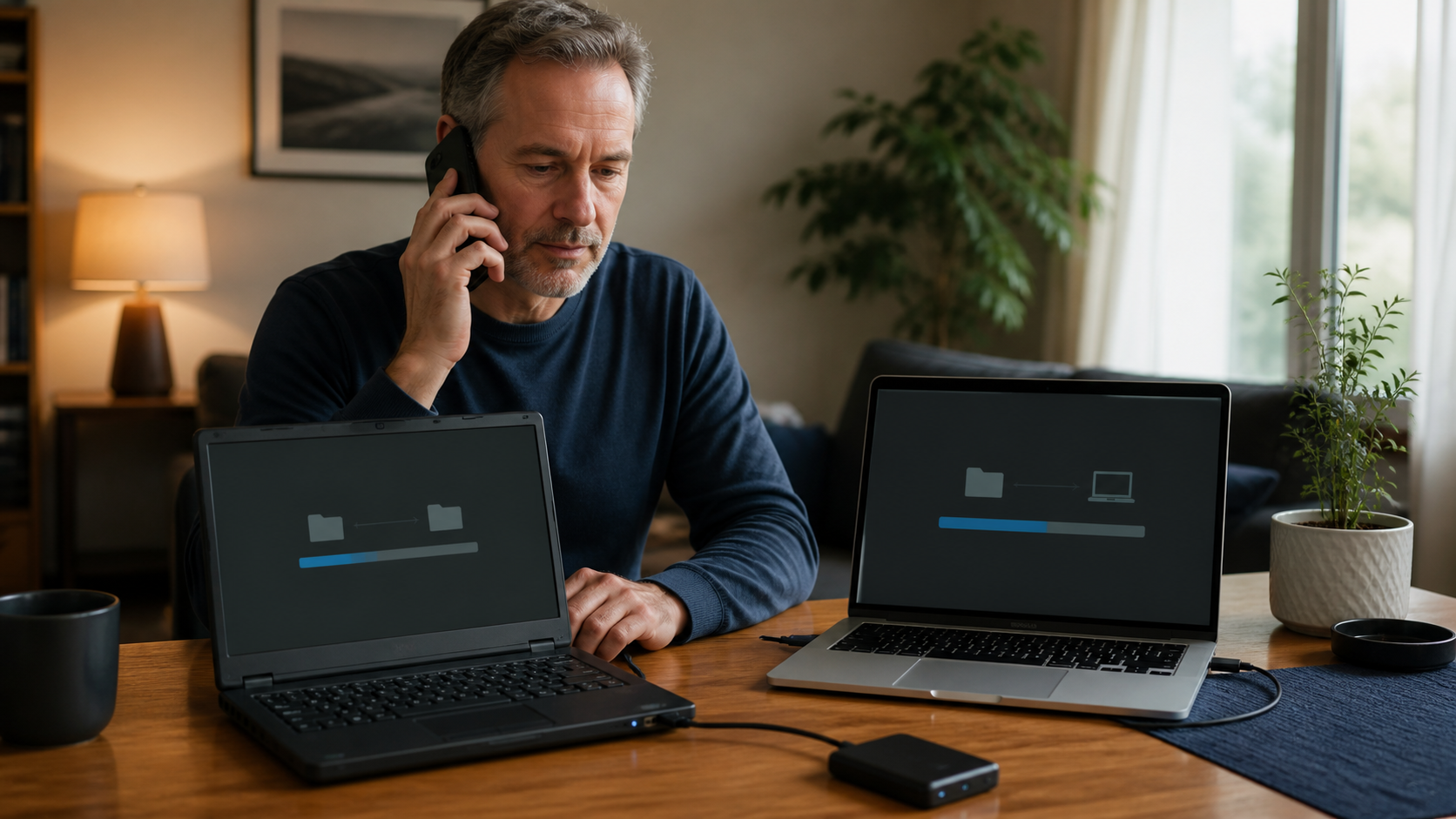 Customer receiving remote guidance while working on their own equipment
