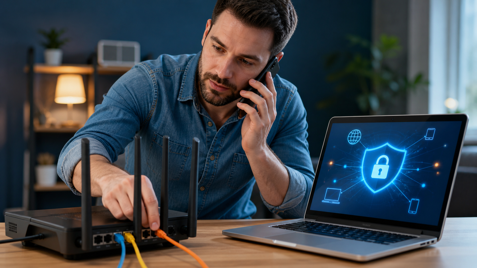 Customer receiving remote guidance while working on their own equipment